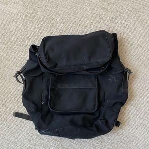 Black canvas backpack